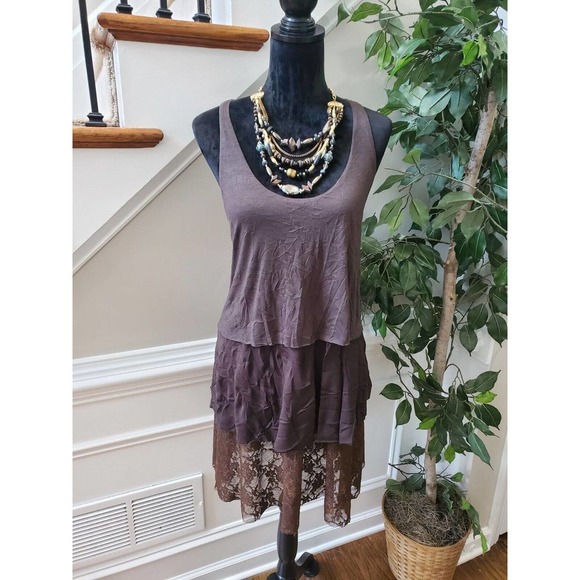 Surrealist Women's Gray Polyester Scoop Neck Sleeveless Knee Length Dress Size 1 - Picture 10 of 10